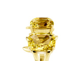 Yellow gold Four-Stone Elongated Cushion Yellow Sapphire Band with Nature-Inspired Prong Setting_11