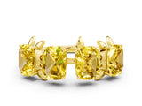 Yellow gold Four-Stone Elongated Cushion Yellow Sapphire Band with Nature-Inspired Prong Setting_6
