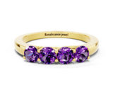 Yellow gold Four-Stone Round Amethyst Prong-Set Band_18