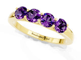 Yellow gold Four-Stone Round Amethyst Prong-Set Band_19