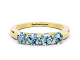 Yellow gold Four-Stone Round Aquamarine Prong-Set Band_18