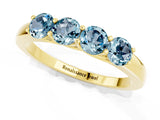 Yellow gold Four-Stone Round Aquamarine Prong-Set Band_19