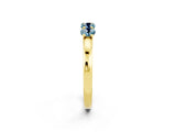 Yellow gold Four-Stone Round Aquamarine Prong-Set Band_20
