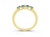 Yellow gold Four-Stone Round Aquamarine Prong-Set Band_21