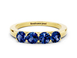 Yellow gold Four-Stone Round Blue Sapphire Prong-Set Band_18