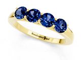 Yellow gold Four-Stone Round Blue Sapphire Prong-Set Band_19