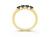 Yellow gold Four-Stone Round Blue Sapphire Prong-Set Band_21