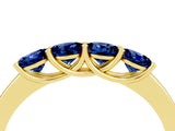 Yellow gold Four-Stone Round Blue Sapphire Prong-Set Band_22
