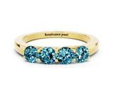 Yellow gold Four-Stone Round Blue Topaz Prong-Set Band_18