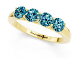 Yellow gold Four-Stone Round Blue Topaz Prong-Set Band_19