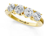 Yellow gold Four-Stone Round Cut Diamond Prong-Set White Gold Band_5