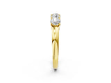 Yellow gold Four-Stone Round Cut Diamond Prong-Set White Gold Band_6