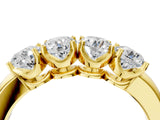 Yellow gold Four-Stone Round Cut Diamond Prong-Set White Gold Band_8
