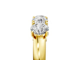 Yellow gold Four-Stone Round Cut Diamond Prong-Set White Gold Band_9