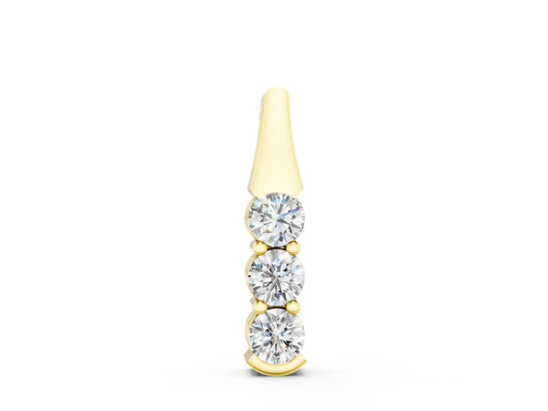 Yellow gold Four-Stone Round Diamond Channel-Set Pendant