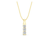 Yellow gold Four-Stone Round Diamond Channel-Set Pendant_7