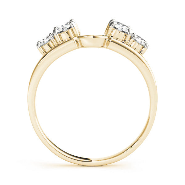Yellow gold Four-Stone Round Diamond Open Band with Prong Setting 1