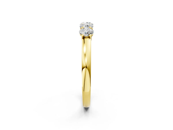 Yellow gold Four-Stone Round Diamond Prong-Set Band