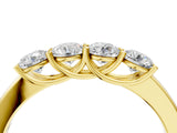Yellow gold Four-Stone Round Diamond Prong-Set Band_42