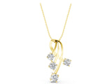 Yellow gold Four-Stone Round Diamond Prong-Set Pendant_15