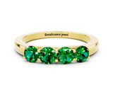 Yellow gold Four-Stone Round Emerald Prong-Set Band_18