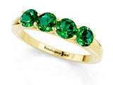 Yellow gold Four-Stone Round Emerald Prong-Set Band_19