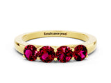 Yellow gold Four-Stone Round Garnet Prong-Set Band_18