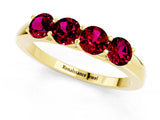 Yellow gold Four-Stone Round Garnet Prong-Set Band_19