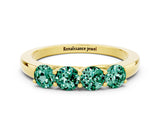 Yellow gold Four-Stone Round Green Sapphire Prong-Set Band_18