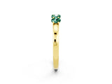 Yellow gold Four-Stone Round Green Sapphire Prong-Set Band_20