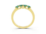 Yellow gold Four-Stone Round Green Sapphire Prong-Set Band_21