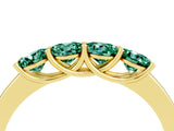 Yellow gold Four-Stone Round Green Sapphire Prong-Set Band_22