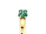 Yellow gold Four-Stone Round Green Sapphire Prong-Set Band_23