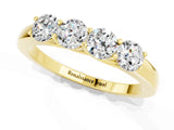 Yellow gold Four-Stone Round Moissanite Prong-Set Band_19