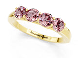 Yellow gold Four-Stone Round Morganite Prong-Set Band_19