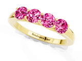 Yellow gold Four-Stone Round Pink Sapphire Prong-Set Band_19