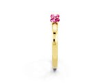 Yellow gold Four-Stone Round Pink Sapphire Prong-Set Band_20