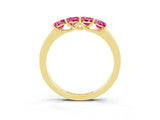 Yellow gold Four-Stone Round Pink Sapphire Prong-Set Band_21