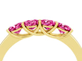 Yellow gold Four-Stone Round Pink Sapphire Prong-Set Band_22