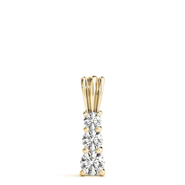 Yellow gold Four-Stone Round Prong-Set Diamond Pendant