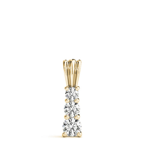 Yellow gold Four-Stone Round Prong-Set Diamond Pendant 1