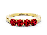 Yellow gold Four-Stone Round Ruby Prong-Set Band_18