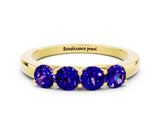 Yellow gold Four-Stone Round Tanzanite Prong-Set Band_18