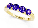 Yellow gold Four-Stone Round Tanzanite Prong-Set Band_19