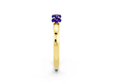 Yellow gold Four-Stone Round Tanzanite Prong-Set Band_20