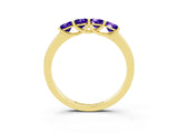Yellow gold Four-Stone Round Tanzanite Prong-Set Band_21