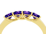 Yellow gold Four-Stone Round Tanzanite Prong-Set Band_22