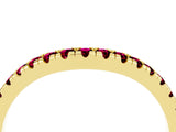 Yellow gold Garnet Pavé Curved Wedding Band_10