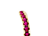Yellow gold Garnet Pavé Curved Wedding Band_11