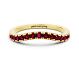 Yellow gold Garnet Pavé Curved Wedding Band_6